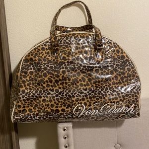 Original (vintage) Von Dutch leopard print large bowling tote